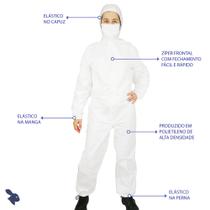 1 Macacão de Proteção de corpo inteiro + 10 protetor facial