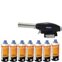 1 Maçarico Ferimte culinário MA54 + 7 Latas Nautika 227g 1 Maçarico Ferimte culinário MA54 + 7 Latas Nautika 227g