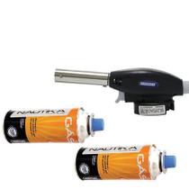 1 Maçarico Portátil Culinário Ferimte Ma54 + 2 Latas Naut 1 Maçarico Portátil Culinário Ferimte Ma54 + 2 Latas Naut