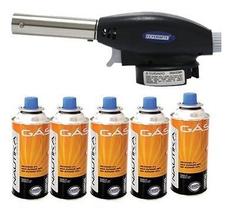 1 Maçarico Portátil Culinário Ferimte Ma54 + 5 Refil Naut 1 Maçarico Portátil Culinário Ferimte Ma54 + 5 Refil Naut