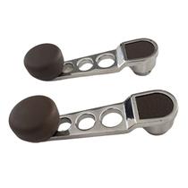 1 Manivela Reguladora Vidro Esportiva Cromada E Marrom Fusca