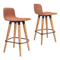 1 Meia Banqueta Línea Forte Escandinavo Bar Ilha Terracota