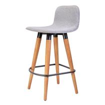 1 Meia Banqueta Línea Soft Luxo UniDecor Aço e Linho Cinza