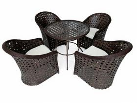 1 Mesa e 4 Cadeiras Para Área de Estar Varanda Jardim Sacada e Cozinha Área Externa Interna Varanda Fibras 1 Mesa e 4 Cadeiras Para Área de Estar Varanda Jardim Sacada e Cozinha Área Externa Interna Varanda Fibras