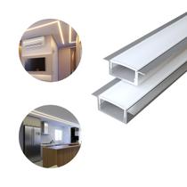 1 Metro Perfil Alumínio Embutir Iluminação De Led Design Interiores