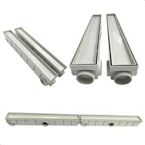 1 Metro Ralo Linear Oculto Seca Piso Branco Lavabo Piscina Banheiro