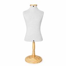 1 Mini Busto Expositor De Roupa Pet Malha Com Pedestal Madeira Petshop Loja Fibra Mascote Decoração
