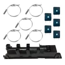 1 Módulo Usina +5 Eletrodo Centelhador + 5 Interruptor Fogão Cooktop Fischer 5 Bocas
