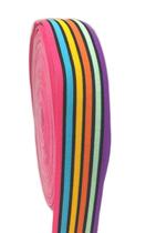 1 mt elástico listrado muiti cor tipo arco íris com 4 cm de largura = bem colorido com 40 mm lindo - são josé