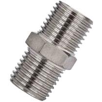 1 niple emenda rosca dupla 1/2 bsp em latão niquelado