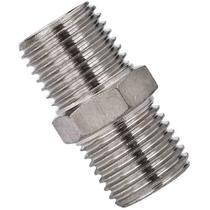 1 niple emenda rosca dupla 1/4 bsp em latão niquelado