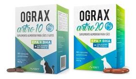 1 Ograx Artro 10 E 1 Artro 20 Para Cães Cão Gatos Suplemento