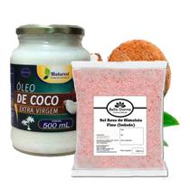 1 Óleo Coco Natured Extra Virgem 500 Ml + Sal Rosa Fino 500