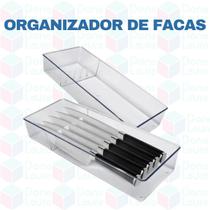 1 Organizador Gaveta Facas 5 Divisórias Acrílico Resistente 1 Organizador Gaveta Facas 5 Divisórias Acrílico Resistente