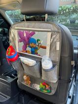 1 Organizador Para Carro Bolso Para Tablet Porta Objetos Cinza - Espera Feliz