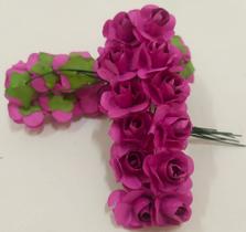 1 Pacote Flor De Papel Mini Rosa Para Artesanato / Lembrancinha De Casamento
