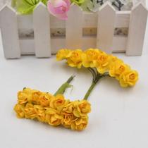 1 Pacote Flor De Papel Mini Rosa Para Artesanato / Lembrancinha De Casamento - La Belle