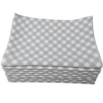 1 pano de copa prato grande xadrez felpudo macio cinza