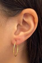 1 par argola folha 2,3cm - 1mm - ouro 18k