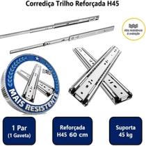 1 Par Corrediças Trilho Telescópico 60cm P/ Gaveta Móvel