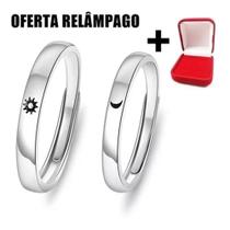 1 Par De Alianças Sol & Lua/Anel Sol E Lua Mod1 + Caixinha