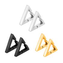 1 par de brinco Triangular pressão em aço não precisar furo cor prata dourado preto 1 par de brinco Triangular pressão em aço não precisar furo cor prata dourado preto