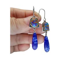 1 par de brincos boho em forma de lágrima brincos de gancho boêmios coloridos e elegantes