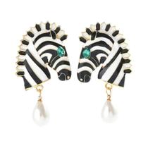 1 par de brincos de lantejoulas e pérola artificial decorados com lantejoulas e zebra 1 par de brincos de lantejoulas e pérola artificial decorados com lantejoulas e zebra