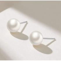 1 Par de Brincos Elegante Modelo Pérolas com Tarracha 6mm Biju