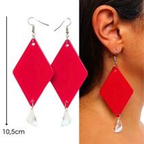 1 Par de brincos grandes femininos estiloso e praiano vintage