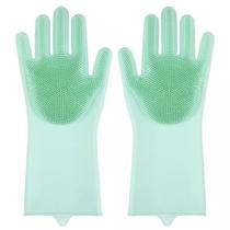 1 Par De Luvas Esponja Lava Louça De Silicone