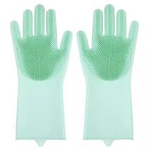 1 Par De Luvas Esponja Lava Louça De Silicone