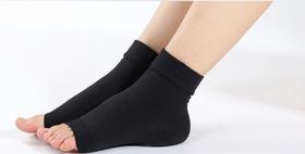 1 PAR de MEIAS DE COMPRESSÃO M PRETA LISA SEM DEDO Masculina