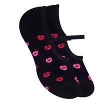 1 Par De Meias Femininas Selene Pilates Antiderrapante Com Viés