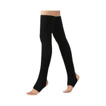 1 par polainas meias moda longa sem pés meia inverno dança perna meia respirável yoga ballet meias