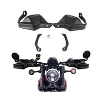 1 par preto motocicleta handguard protetor de mão pára-brisa com parafusos