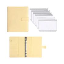 1 pasta de orçamento de dinheiro com 6 bolsos com zíper