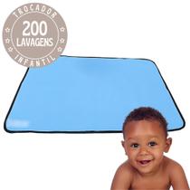 1 pc Trocador Portátil 100x70 Bebê Absorvente Acolchoado Multiuso - Azul - Vila Flor