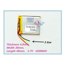 (1-pcs) 403040 3 Fios 4mm X 30mm X 40mm 3,7v 450 Mah