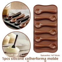1 pçs molde de silicone cozimento bolo decoração bolo molde de chocolate diy seis colheres molde 1 pçs molde de silicone cozimento bolo decoração bolo molde de chocolate diy seis colheres molde