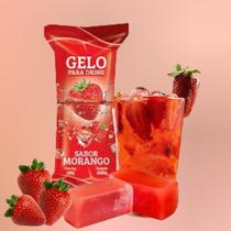 1 Pcte (175 Embalagens) Bopp P/ Gelo Saborizado 9x21 Saco Higienico Externo Modelo Morango