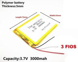 1 Peça 3 Fios 505573 3,7v 3000mah Gps Foston 7 Multilaser 7