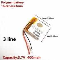 1 Peça 403030 C/ 3,7v Com 3 Fios 4mm X 30mm X 30mm 400mah 1 Peça 403030 C/ 3,7v Com 3 Fios 4mm X 30mm X 30mm 400mah