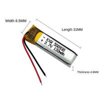 1 Peça 500930 3,7v 120mah 2 Fios 5mm X 09mm X 30mm -