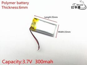 1 Peça 601535 2 Fios 300mah 6mm X 15mm X 35mm 3,7v 1 Peça 601535 2 Fios 300mah 6mm X 15mm X 35mm 3,7v
