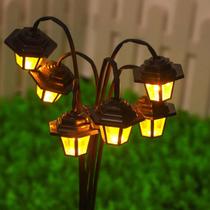 1 peça 6led luz de palácio hexagonal solar luz de pátio externo de 8 modos, luz decorativa de natal