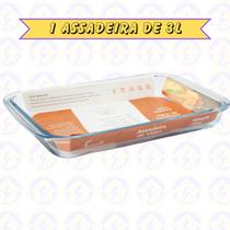 1 Peça Assadeira Lasanheira de Vidro Retangular 3L Forno Grelhados