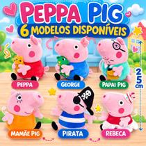 1 Peça Bonecos Peppa Pig George Pig Pelúcias Antialérgica 25cm Papai Mamãe Pig