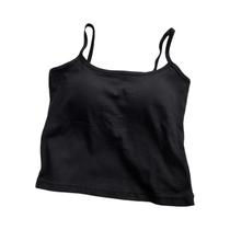 1 peça camisola feminina coreana de cor sólida com alças finas sem mangas e almofada no peito