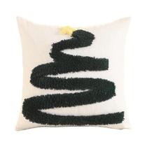 1 peça decoração de natal capa de almofada bordado lona tufada árvore de natal
